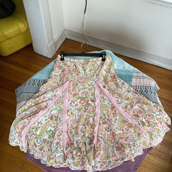 No Boundaries Paisley Festival Coquette Cottagecore Maxi Slip Skirt Size MD - Picture 10 of 12